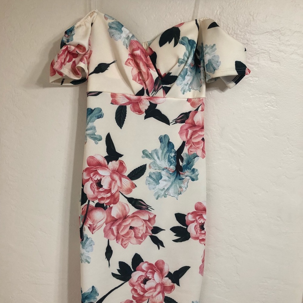Off-shoulder Petite Floral Dress
